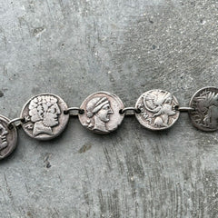 Vintage Coin Bracelet Roman Republic - Julius Caesar 46-45 BC Military Mint