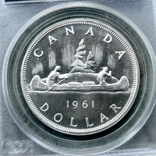 Load image into Gallery viewer, 1961 Canada 1 Dollar Silver Coin One Proof Like PCGS Gem PL 67 Cameo Old Holder
