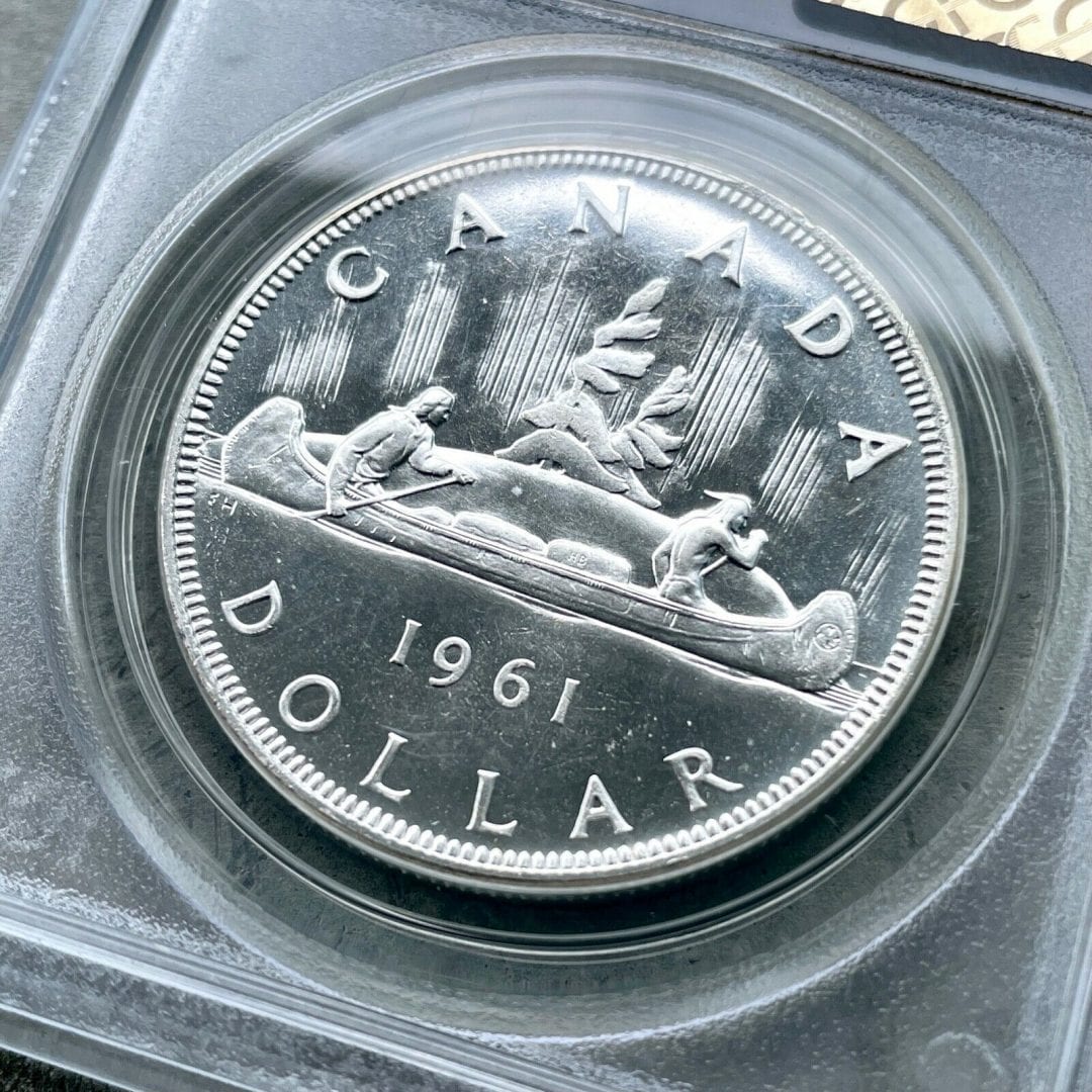 1961 Canada 1 Dollar Silver Coin One Proof Like PCGS Gem PL 67 Cameo Old Holder