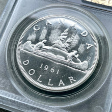Load image into Gallery viewer, 1961 Canada 1 Dollar Silver Coin One Proof Like PCGS Gem PL 67 Cameo Old Holder

