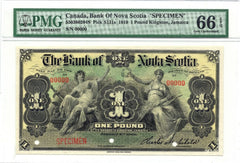 1919 $1 Canada Bank of Nova Scotia PMG UNC 66 EPQ SPECIMEN - Kingston Jamaica