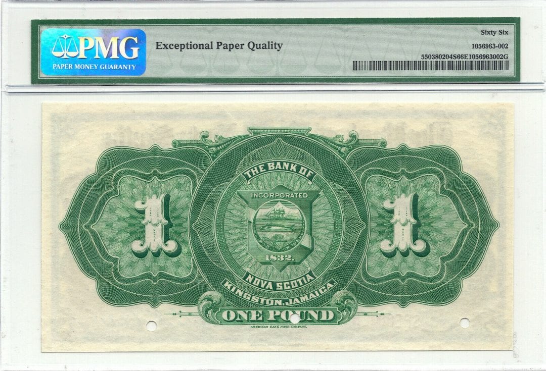 1919 $1 Canada Bank of Nova Scotia PMG UNC 66 EPQ SPECIMEN - Kingston Jamaica