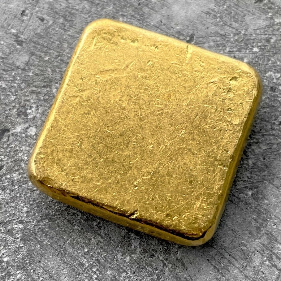 Square Engelhard 2 oz Gold Poured Bar .9999 2oz - Very attractive condition!