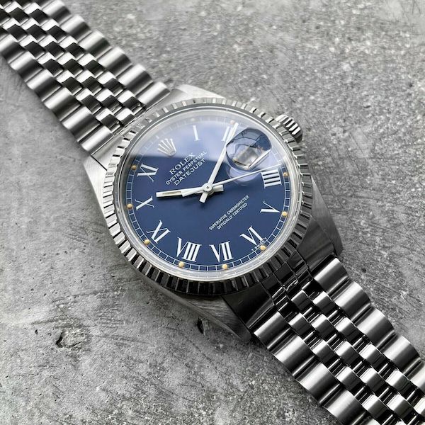 1984 Rolex Oyster Perpetual Date 36mm Stainless 16030 - Blue Buckley Dial