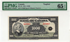 1935 Bank of Canada $1000 Note PMG Gem BC-19 UNC 65 EPQ