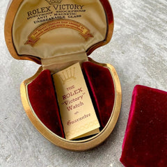 1930s Rolex Victory Box Red Leather Clamshell - Blank Warranty Guarantee Papers