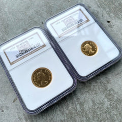 Pair of 1958 1 Pound and 1/2 Pound South Africa Gold Coin - NGC Proof 66 + 65