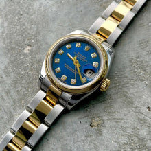 Load image into Gallery viewer, 2004 Rolex 26mm Ladies Datejust 179163 Two Tone - Factory Blue Diamond Dial
