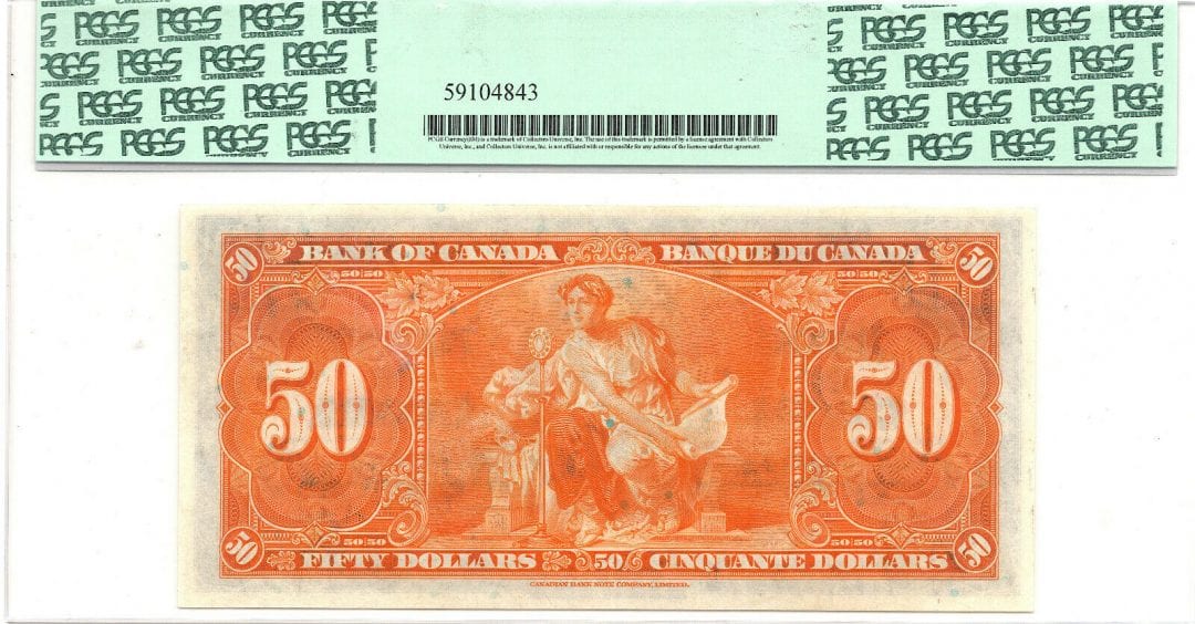 ✪ 1937 $50 Bank of Canada BC-26a Osborne Towers - PCGS Gem UNC 65 PPQ - Scarce!