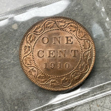 Load image into Gallery viewer, 1910 Large Cent Canada 1 Cent Coin Penny - ICCS Gem 65 Red
