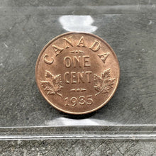 Load image into Gallery viewer, 1935 Small Cent Canada 1 Cent Coin Penny - ICCS Gem 65 Red
