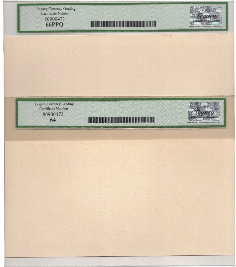 1929 $5 Eastern Bank of Canada Face + Back Proof - Legacy 66 / 64 PPQ