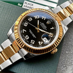 2014 Rolex 41 mm Datejust 116333 Two Tone Gold - Oyster Bracelet Black Arabic