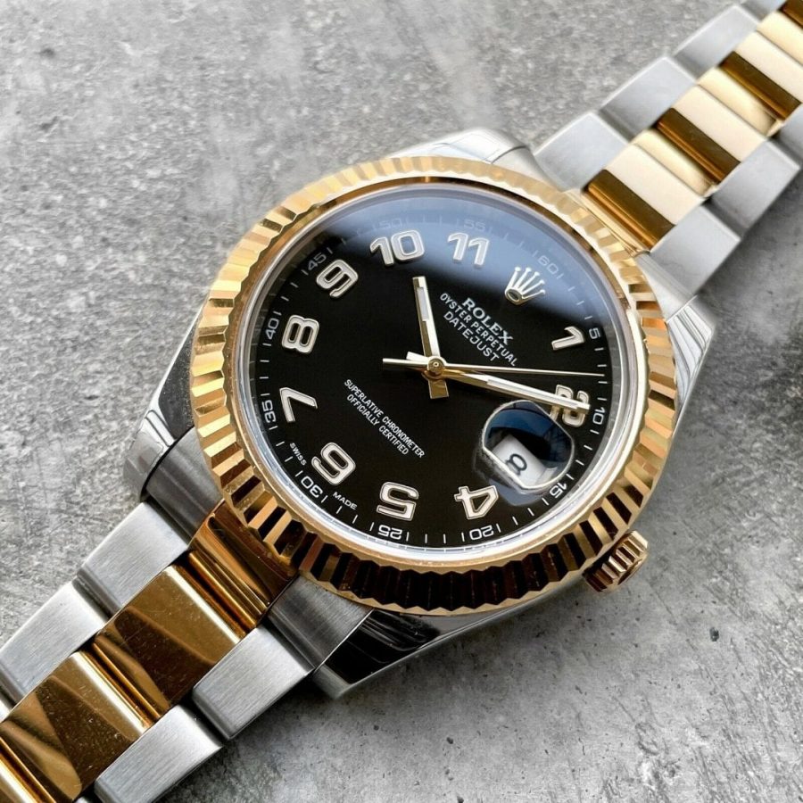 2014 Rolex 41 mm Datejust 116333 Two Tone Gold - Oyster Bracelet Black Arabic