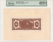 Load image into Gallery viewer, 1935 $5 Dominion Bank Canada Toronto Face + Back Proof - 67 PPQ / 68 PPQ
