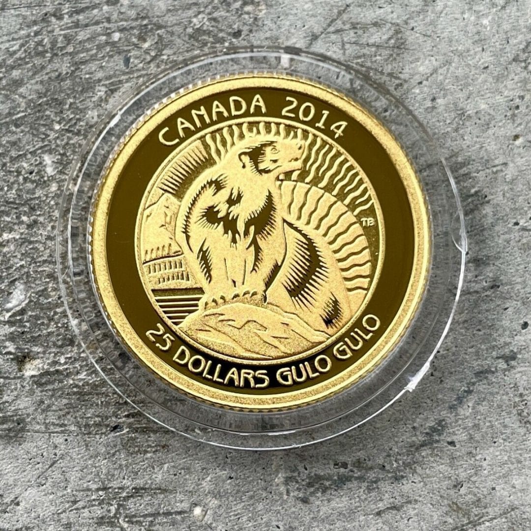 2014 Canada $25 .9999 Gold Coin 1/4 oz - Wolverine