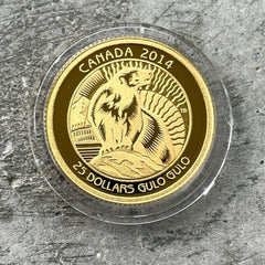 2014 Canada $25 .9999 Gold Coin 1/4 oz - Wolverine