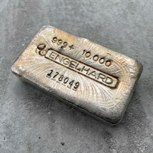 Load image into Gallery viewer, Engelhard 10 oz .999 Silver Poured Bar - Pretty toning patina and pour lines

