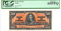 ✪ 1937 $50 Bank of Canada BC-26a Osborne Towers - PCGS Gem UNC 65 PPQ - Scarce!