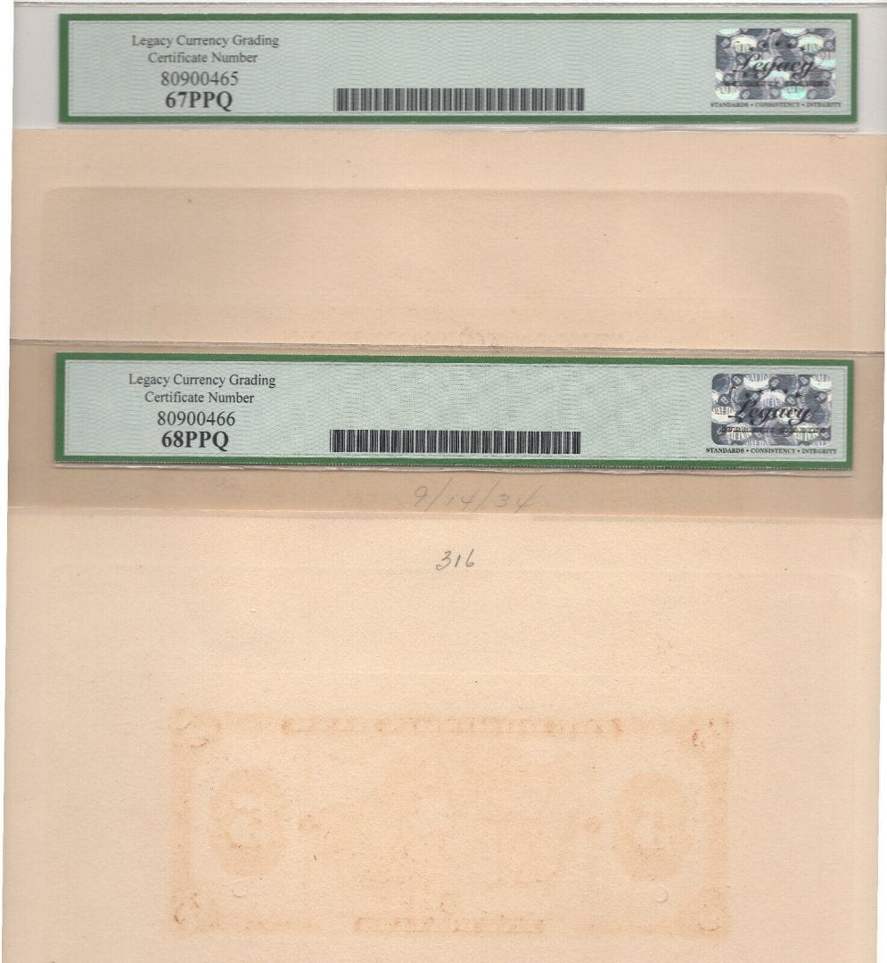 1935 $5 Dominion Bank Canada Toronto Face + Back Proof - 67 PPQ / 68 PPQ