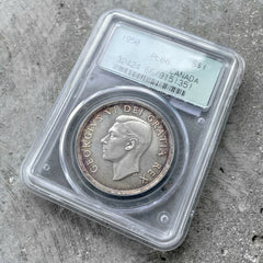 1950 Canada 1 Dollar Silver Coin One Dollar - PCGS PL 66 - Old Green Holder