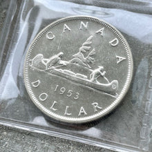 Load image into Gallery viewer, 1953 Canada 1 Dollar Silver Coin One Dollar Proof Like ICCS Gem PL 65 Old Holder
