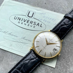 Universal Geneve 35mm 18K Gold Micro Rotor Automatic 104603 - Original Papers!