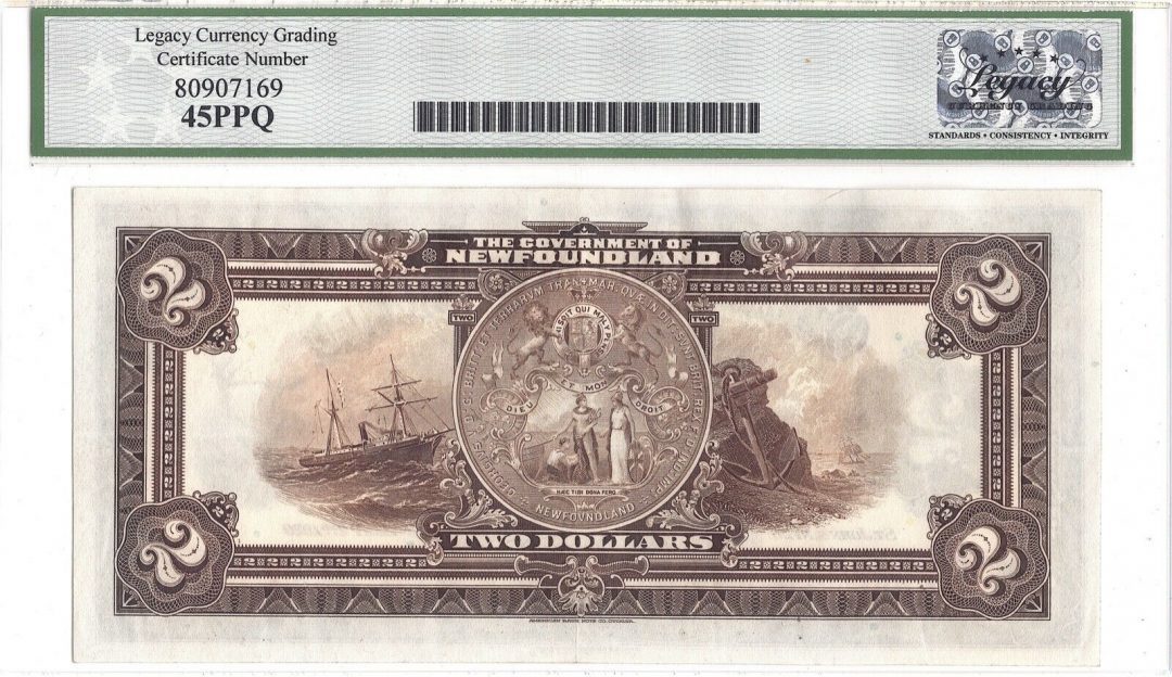 1920 $2 Government of Newfoundland NF-13d Legacy 45
