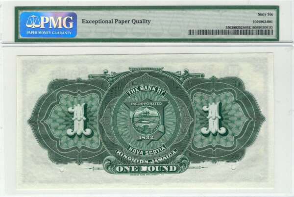 1900 $1 Canada Bank of Nova Scotia Kingston Jamaica PMG UNC 66 EPQ Specimen