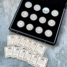 Load image into Gallery viewer, 12 x 1 oz Johnson Matthey .999 Silver Eaton round - Full Set Zodiac - With COA

