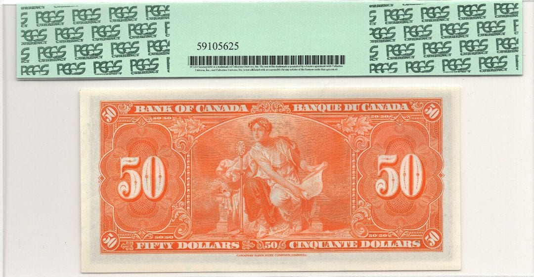 ✪ 1937 $50 Bank of Canada Gordon Towers BC-26b - PCGS Gem Unc 65 PPQ