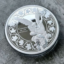 Load image into Gallery viewer, 2018 Canada 10 oz .9999 Fine Silver Coin $100 - Angel of Victory World War I WWI
