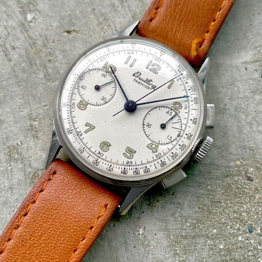 1950s Breitling Premier Stainless Steel Two Register Chronograph 789