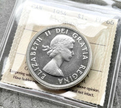 1954 Canada 1 Dollar Silver Coin One Dollar Proof Like ICCS PL 66 Cameo