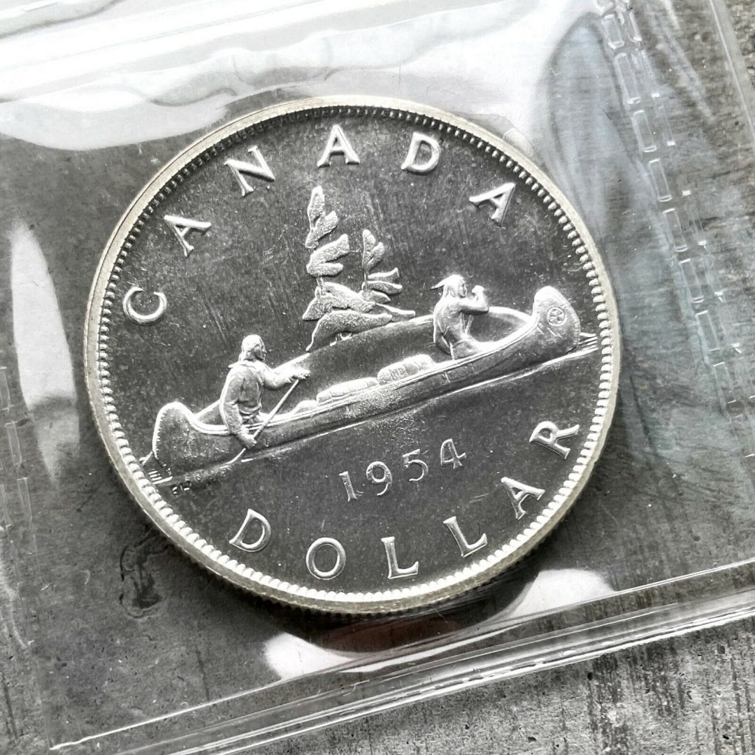 1954 Canada 1 Dollar Silver Coin One Dollar Proof Like ICCS PL 66 Cameo