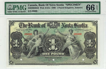 Load image into Gallery viewer, 1900 $1 Canada Bank of Nova Scotia Kingston Jamaica PMG UNC 66 EPQ Specimen

