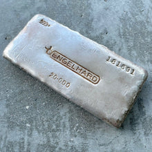 Load image into Gallery viewer, Clean Engelhard 20 oz .999 Silver Poured Bar - All Original!
