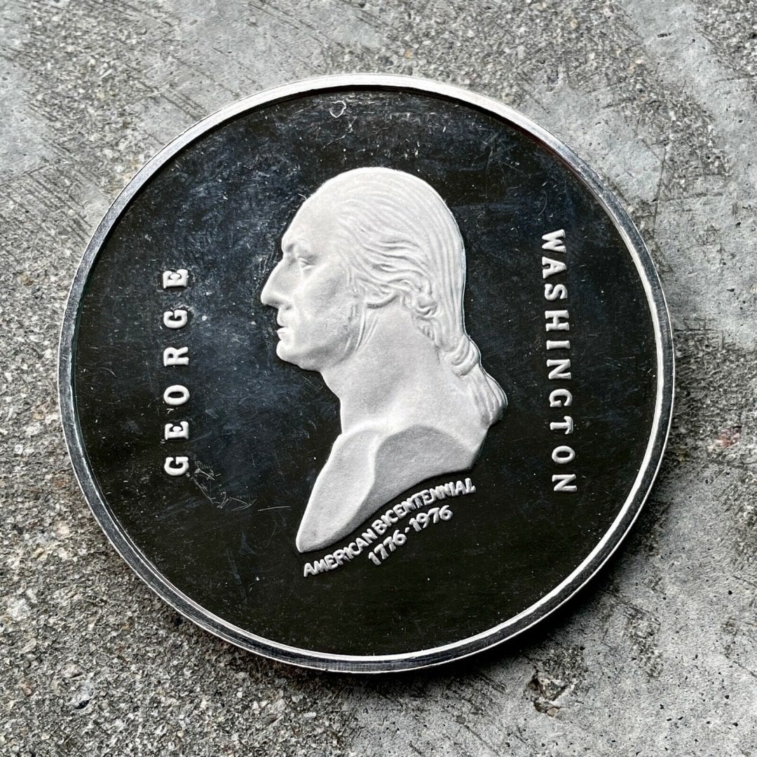 1776 - 1976 George Washington .999 Fine Platinum Medal 1783 Revolution New York