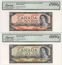 Load image into Gallery viewer, ✪ 1954 Bank of Canada Devil Face - Devil&#39;s Face Specimen Set $1-$1000 -Very Rare
