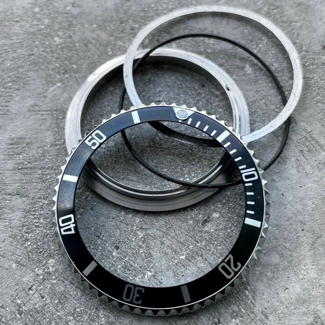 1990s Original Rolex 16610 Submariner black complete Bezel Insert assembly