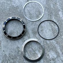Load image into Gallery viewer, 1990s Original Rolex 16610 Submariner black complete Bezel Insert assembly

