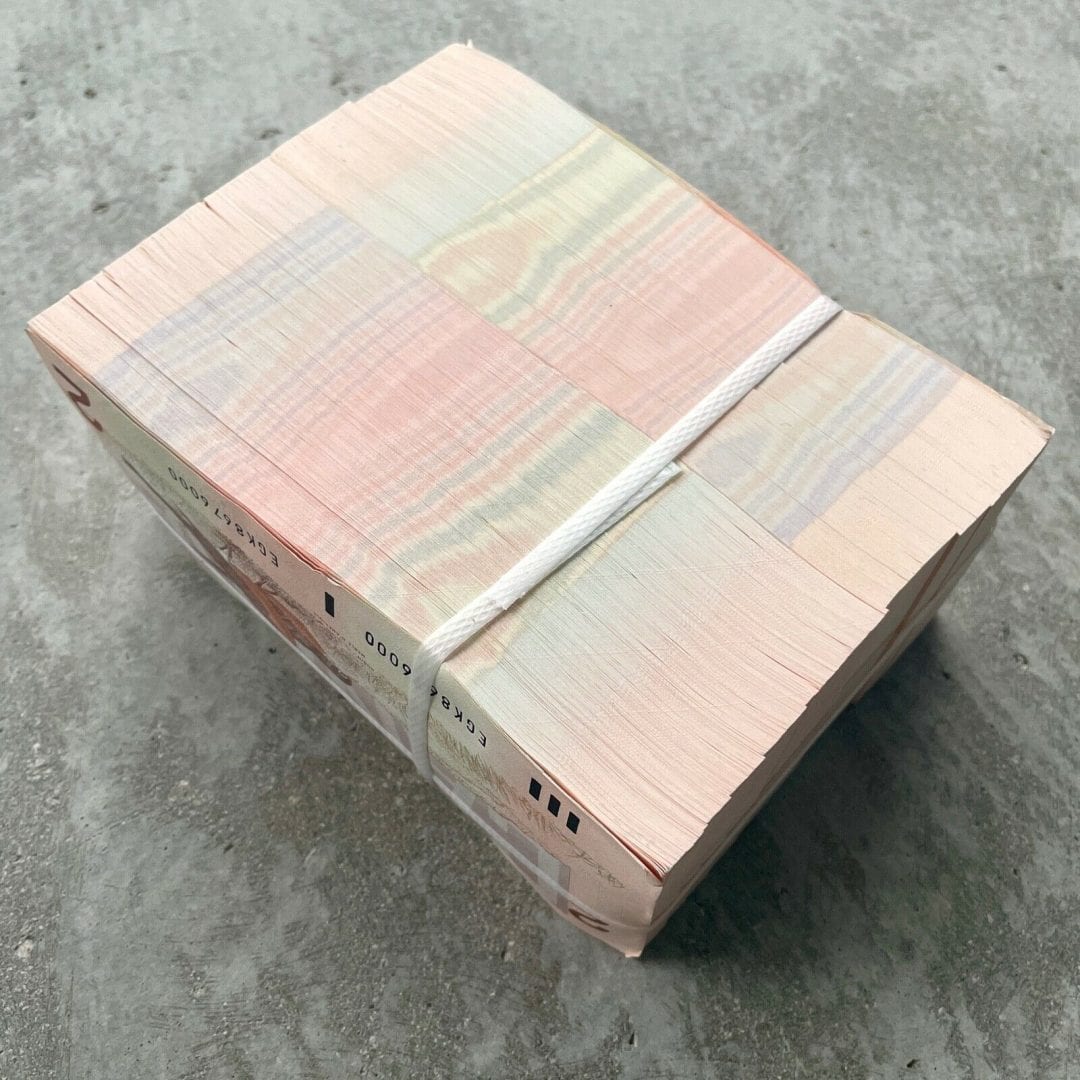 1986 Brick of $2 Canada Banknotes 1000 Consecutive 10x Bundle - Perfectly Sealed