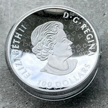Load image into Gallery viewer, 2019 Canada 10 oz .9999 Fine Silver Coin $100 Double Concave Piedfort Brown Bear
