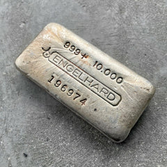 Engelhard 10 oz .999 Silver Poured Bar - Heavy Grid Back - Under 1000 Mintage