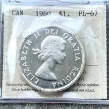 Load image into Gallery viewer, 1960 Canada 1 Dollar Silver Coin One Dollar Proof Like ICCS Gem PL 67 Cameo
