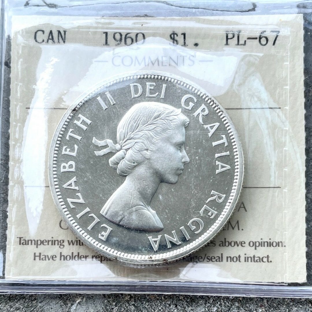 1960 Canada 1 Dollar Silver Coin One Dollar Proof Like ICCS Gem PL 67 Cameo