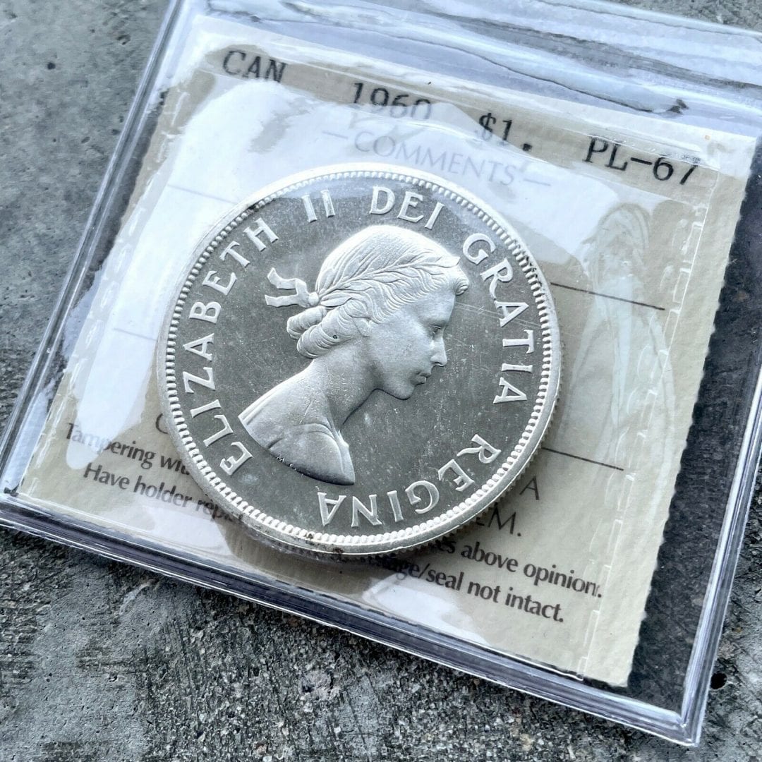 1960 Canada 1 Dollar Silver Coin One Dollar Proof Like ICCS Gem PL 67 Cameo