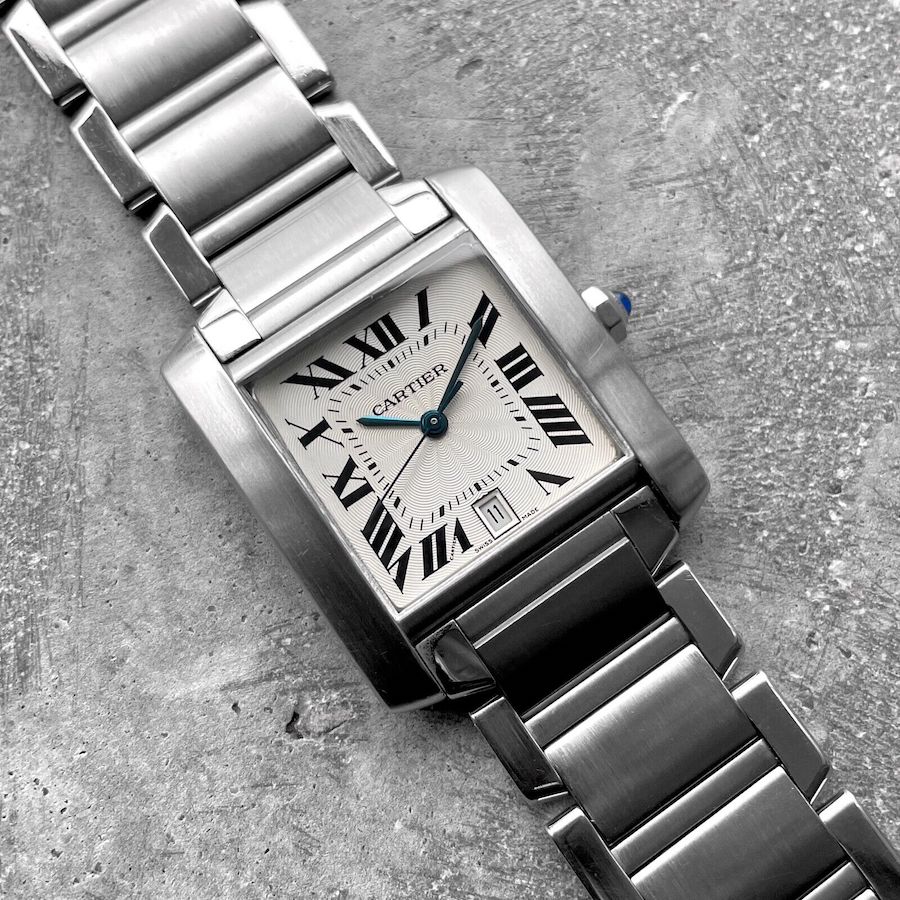 28mm Cartier 2302 Stainless Steel Tank Française Automatic