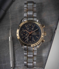 Mens Omega Speedmaster Reduced 3313.50 Black Dial Stainless + 18K Yellow Gold
