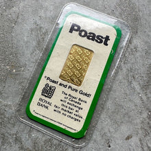 Load image into Gallery viewer, Johnson Matthey 1/4 oz Gold Bar .9999 1/4oz Sealed in Assay Card- Poast RBC Bank

